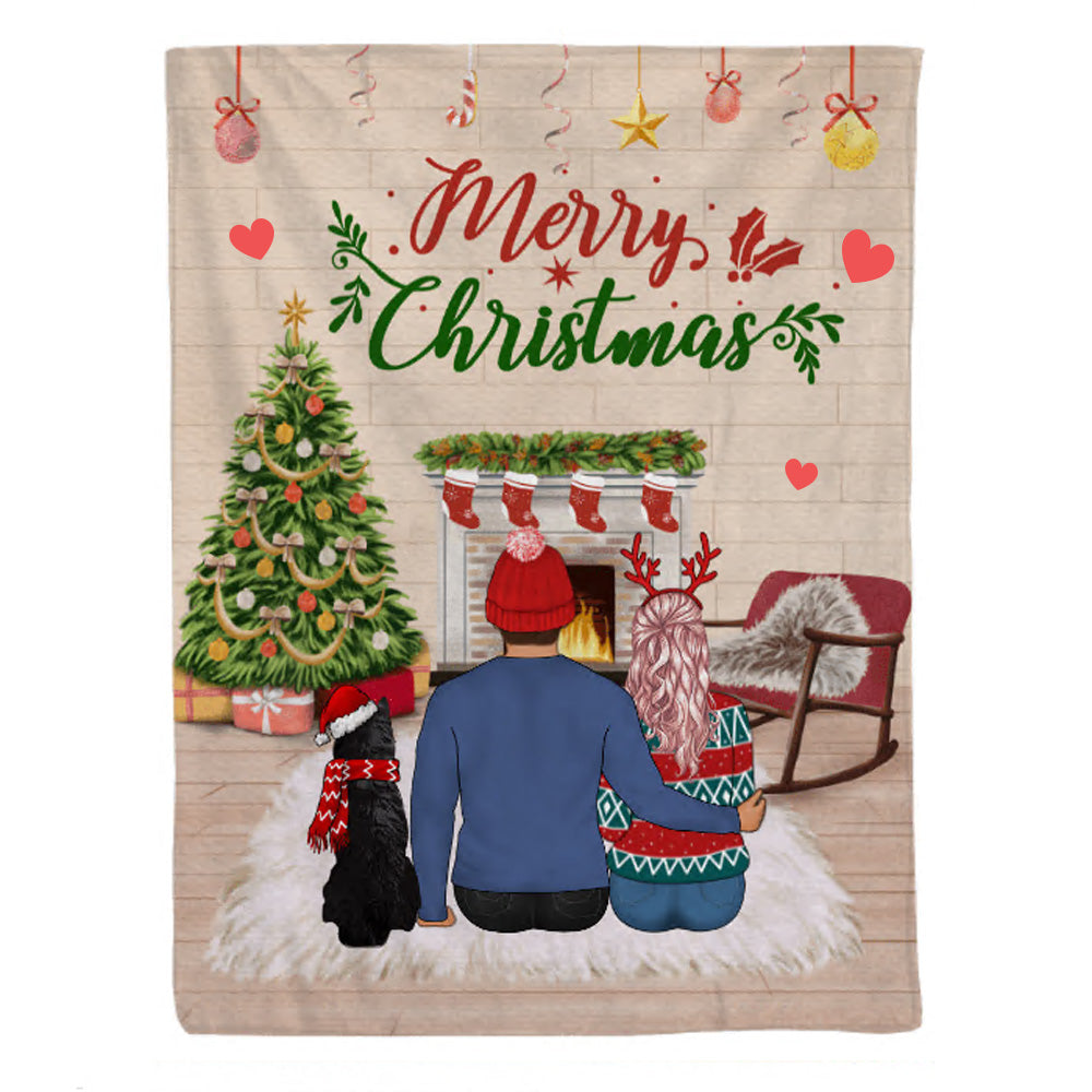 Merry Christmas Couples With Pets Fleece Blanket Home Decor Bedding Couch Sofa Soft And Comfy Cozy 1639973566829.jpg