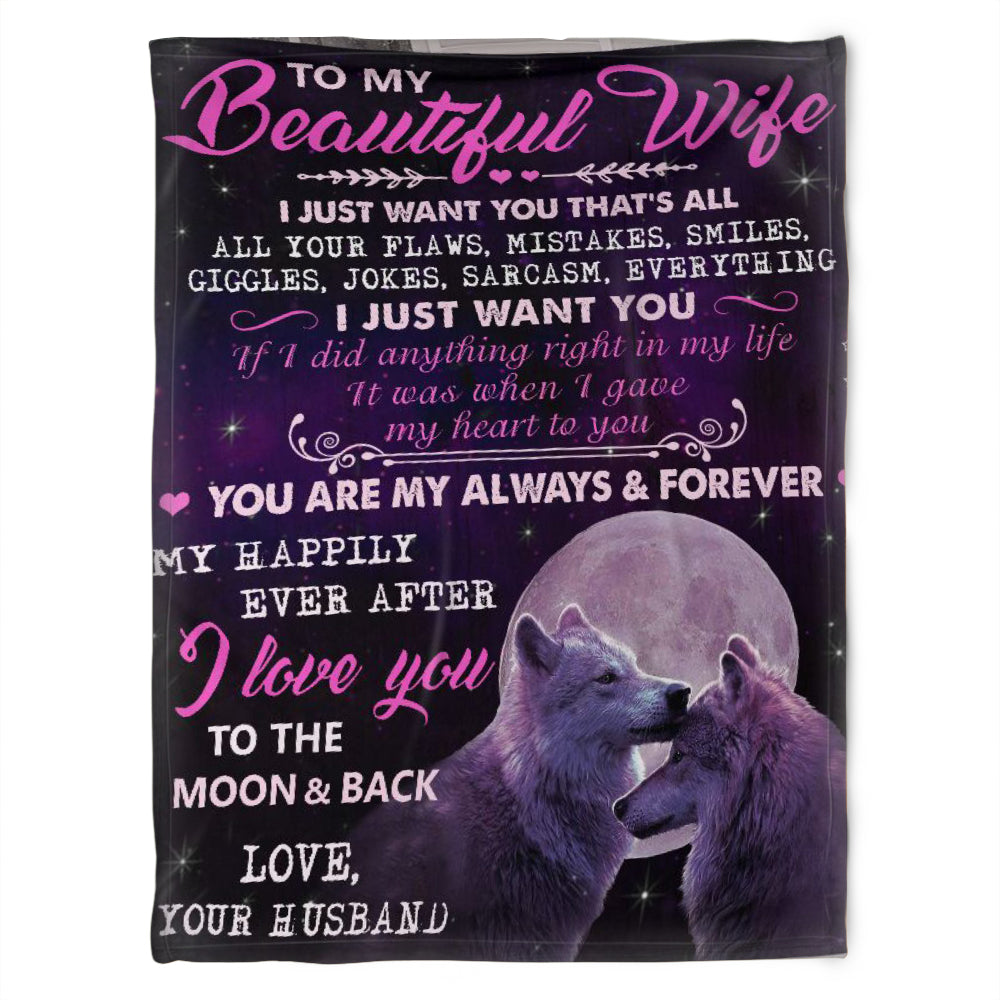 To My Wife Personalized Name Fleece Blankets-Good Anniversary Valentine Birthday Gifts For Wife-You Are My AlwaysForever 1639991449541.jpg