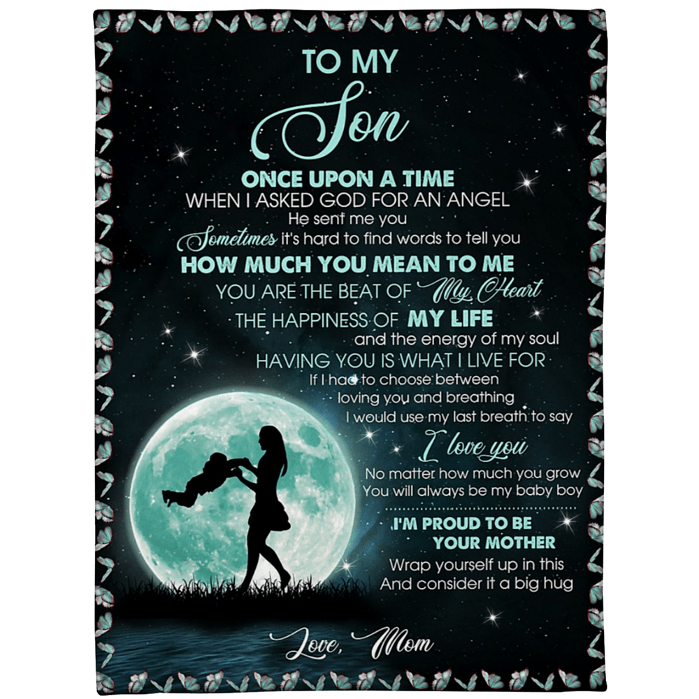 To My Son Once Upon A Time Moon Blanket Gift For Son From Mom Birthday Gift Home Decor Bedding Couch Sofa Soft and Comfy Cozy 1639993680685.png