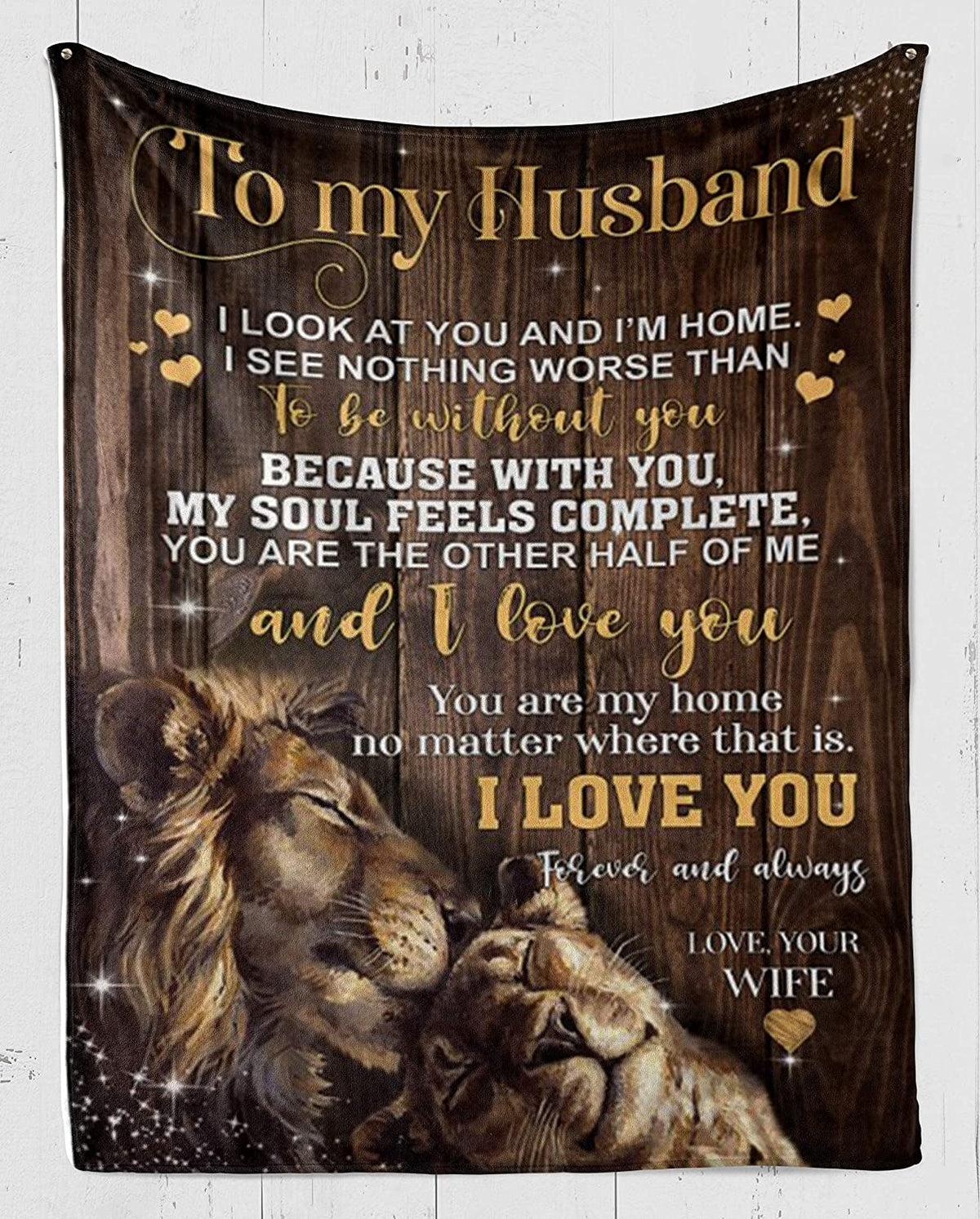 Lion To My Husband, You Are The Other Half Of Me And I Love You,fleece Blanket,gift For Husband Home Decor Bedding Couch Sofa Soft And Comfy Cozy 1640060691580.jpg