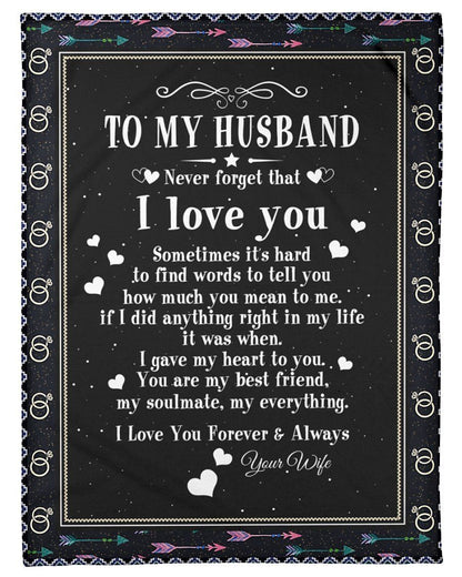 To My Husband, Black Background You Are My Soulmate,fleece Blanket,gift For Husband Home Decor Bedding Couch Sofa Soft And Comfy Cozy 1640073563997.jpg