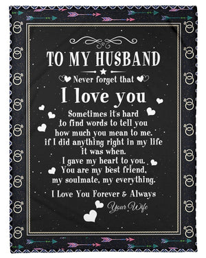To My Husband, Black Background You Are My Soulmate,fleece Blanket,gift For Husband Home Decor Bedding Couch Sofa Soft And Comfy Cozy 1640073563997.jpg