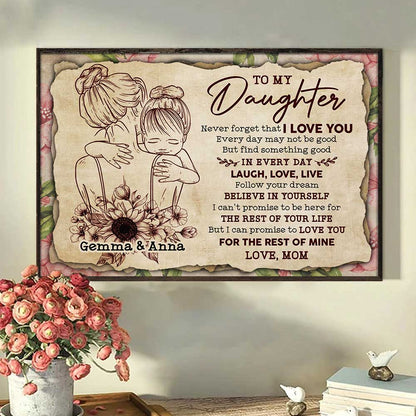 To My Daughter I Can Promise To Love You For The Rest Of My Life Landscape Canvas Gift For Daughter From Mom Birthday Gift Home Decor Wall Art Visual Art 1640076623980.jpg