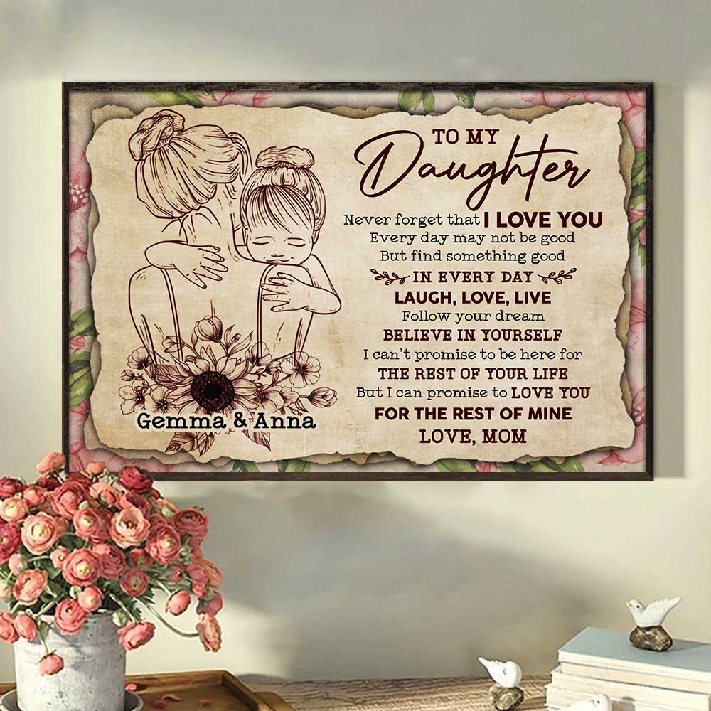 To My Daughter I Can Promise To Love You For The Rest Of My Life Landscape Canvas Gift For Daughter From Mom Birthday Gift Home Decor Wall Art Visual Art 1640076623980.jpg