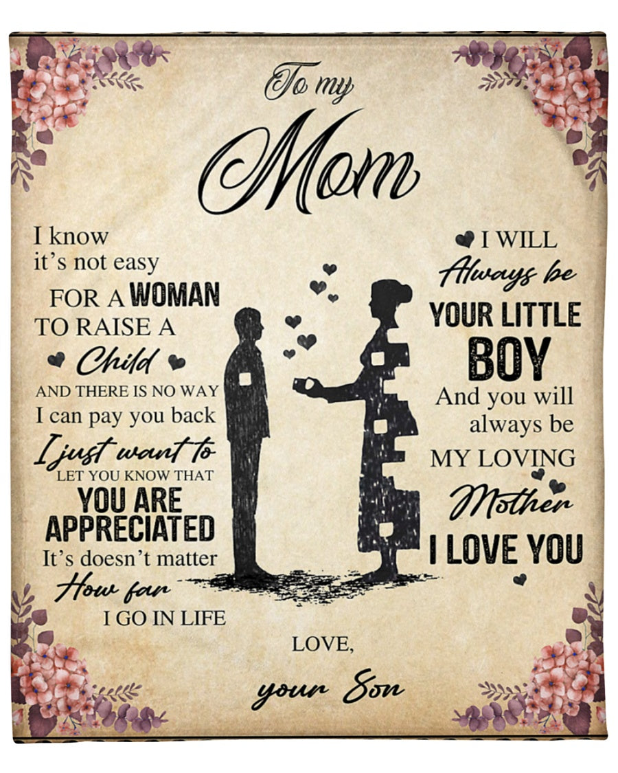 To My Mom My Loving Mother I Love You Blanket Gift For Mom From Son Mother's Day Birthday Gift Home Decor Bedding Couch Sofa Soft And Comfy Cozy 1640140472605.jpg