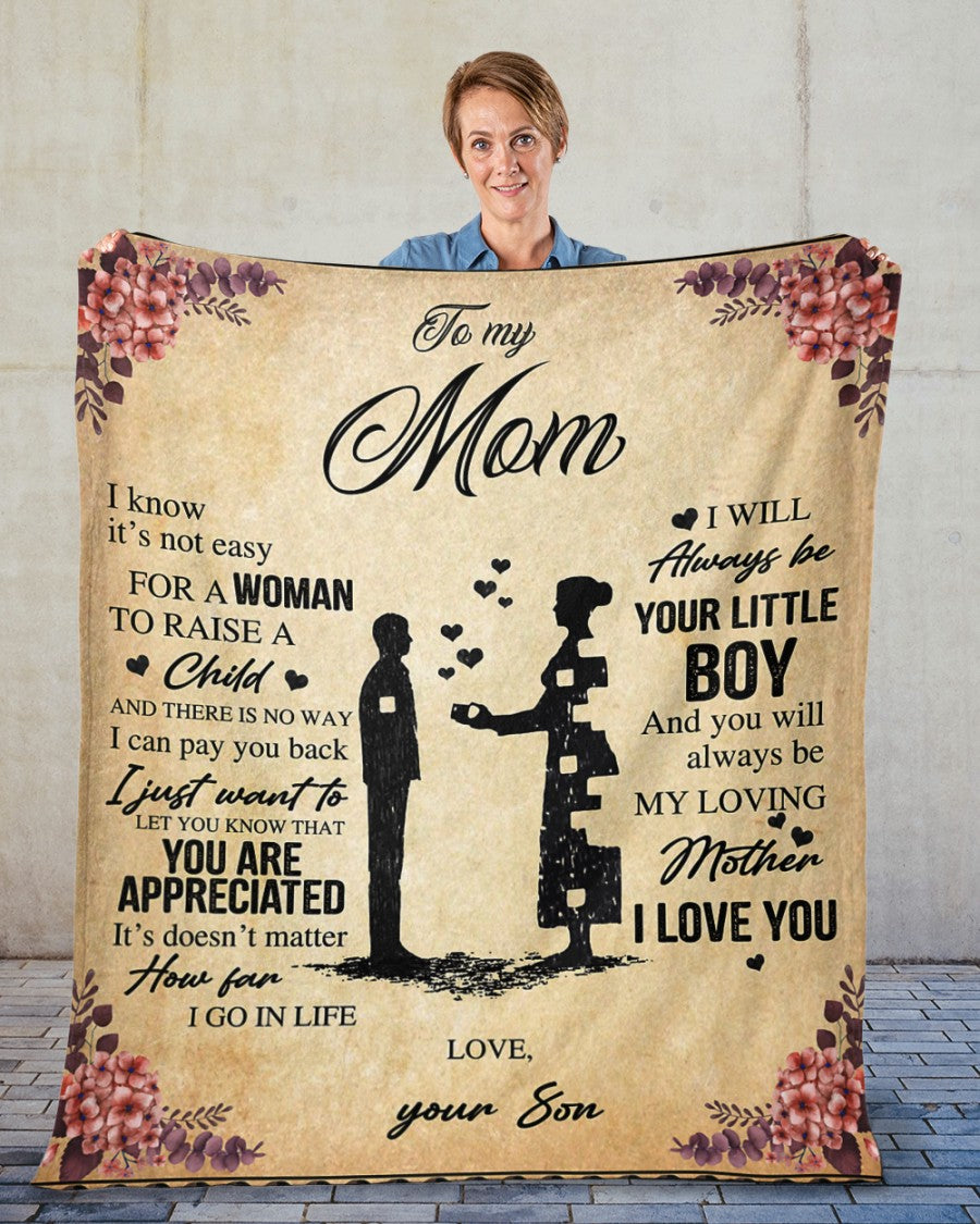 To My Mom My Loving Mother I Love You Blanket Gift For Mom From Son Mother's Day Birthday Gift Home Decor Bedding Couch Sofa Soft And Comfy Cozy 1640140472715.jpg