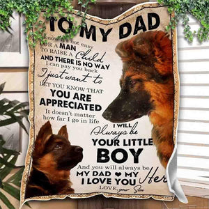 German Shepherd To My Dad You'll Always Be My Dad,fleece Blanket Gift For Father Family Home Decor Bedding Couch Sofa Soft And Comfy Cozy 1640145294117.jpg