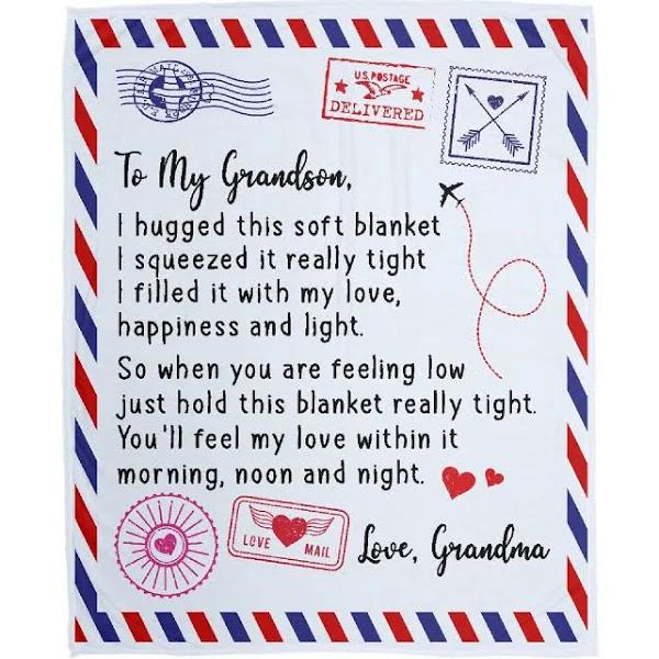 To My Grandson For Grandson From Grandma Blanket Christmas  1640245203145.jpg