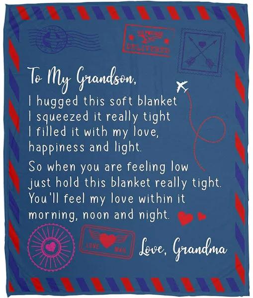 To My Grandson For Grandson From Grandma Blanket Christmas  1640245204764.jpg