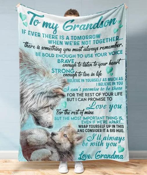  To My Grandson Blanket, Letter To Grandson,  From Grandma Little Boy  1640245397313.jpg