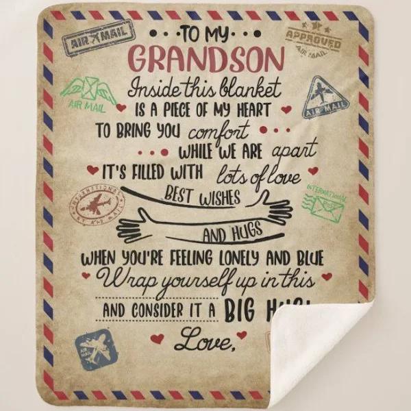 Letter To My Grandson, Love Grandson Blanket 1640245625289.jpg