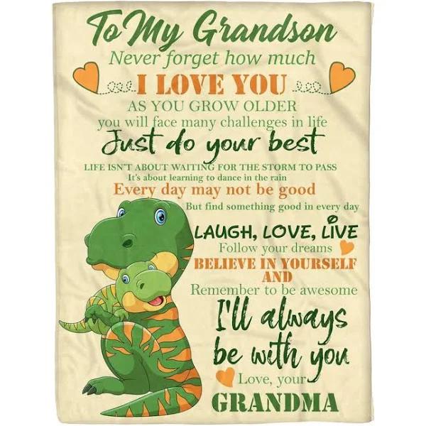 Dinosaurs To My Grandson Blanket 1640245869001.jpg
