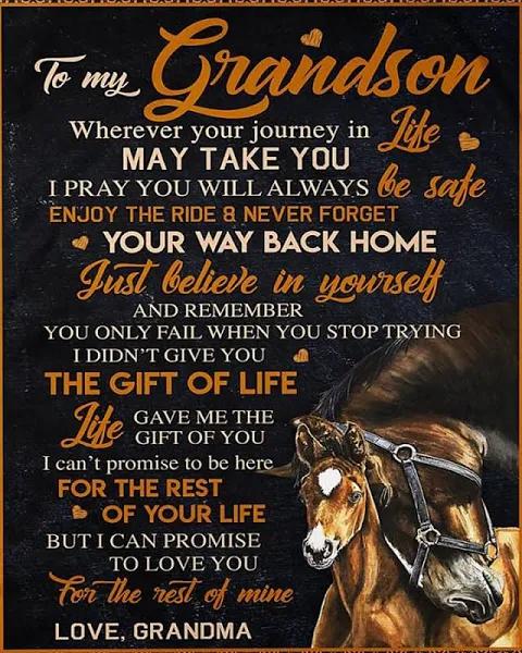  To My Grandson Wherever Your Journey In Life Horse Blanket  1640245870384.jpg