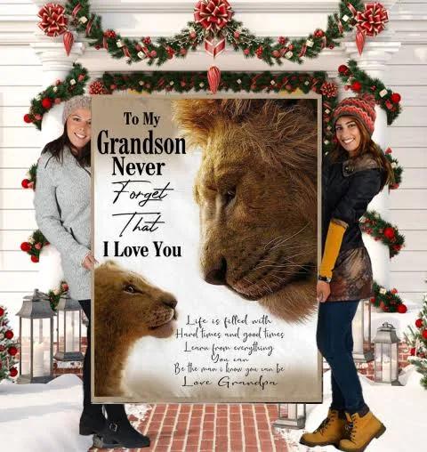 To My Grandson From Grandpa Lion Blanket 1640245873032.jpg