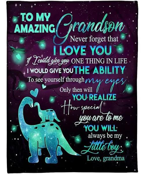 To My Grandson Dinosaur Blanket From Grandma If I Could Give You One Thing In Life Great For Birthday Christmas 1640245879823.jpg