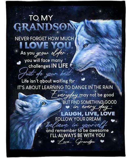 Never Forget How Much I Love You To My Grandson Blanket Great  For Birthday Christmas Thanksgiving 1640245881088.jpg
