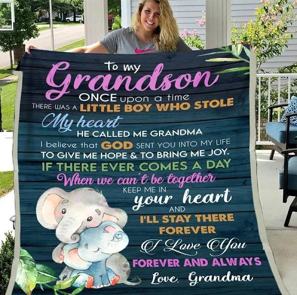 To My Grandson Once Upon A Time There Was A Little Boy Who Stole My Heart Blanket 1640246722385.jpg