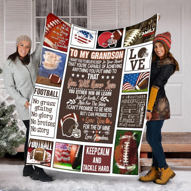 To My Grandson Football Blanket, Mink Blankets, For Grandson 1640247218631.jpg