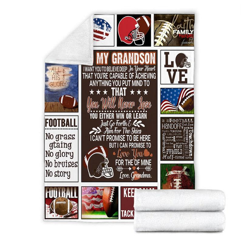 To My Grandson Football Blanket, Mink Blankets, For Grandson 1640247221102.jpg
