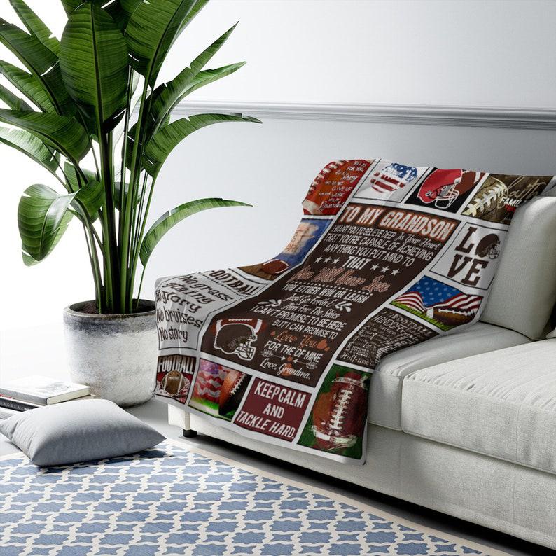 To My Grandson Football Blanket, Mink Blankets, For Grandson 1640247221881.jpg