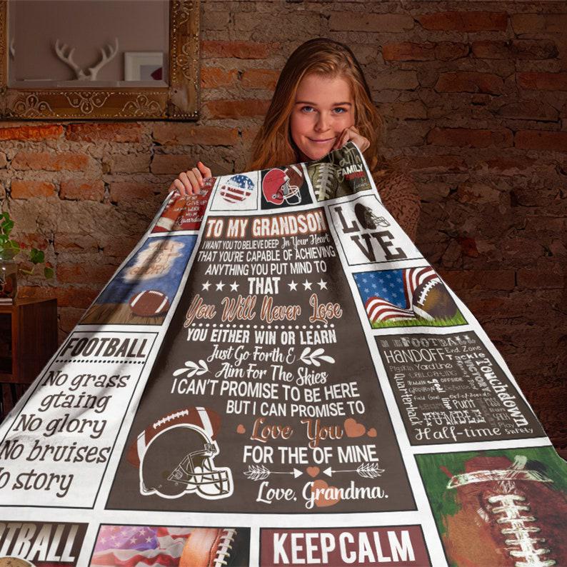 To My Grandson Football Blanket, Mink Blankets, For Grandson 1640247222738.jpg
