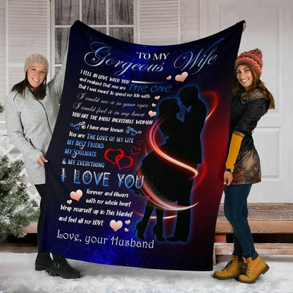 To My Wife Personalized Name Fleece Blankets-good Valentine Birthday Gifts For Wife-wrap Yourself Up In Thisfeel All My Love 1640319448149.jpg