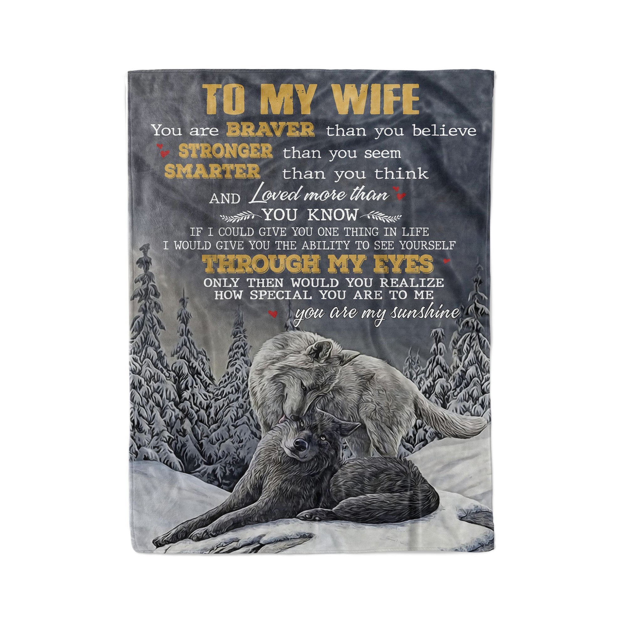 Wolf Blanket To My Wife You Are My Sunshine,fleece Blanket Gift For Wife Home Decor Bedding Couch Sofa Soft And Comfy Cozy 1640337857768.jpg