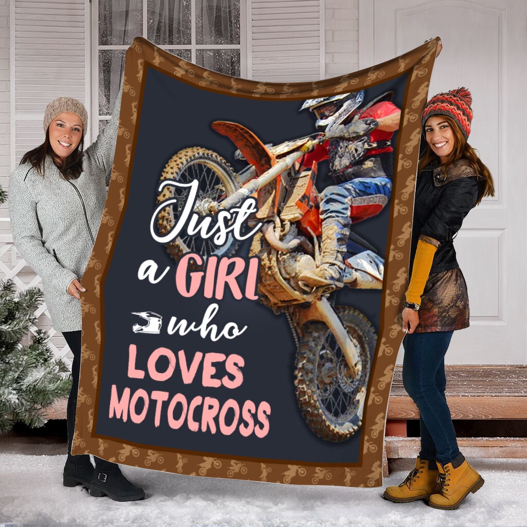 Just A Girl Who Loves Motocross Blanket Gift For Motocross Lovers Birthday Gift Home Decor Bedding Couch Sofa Soft And Comfy Cozy 1640664055944.jpg