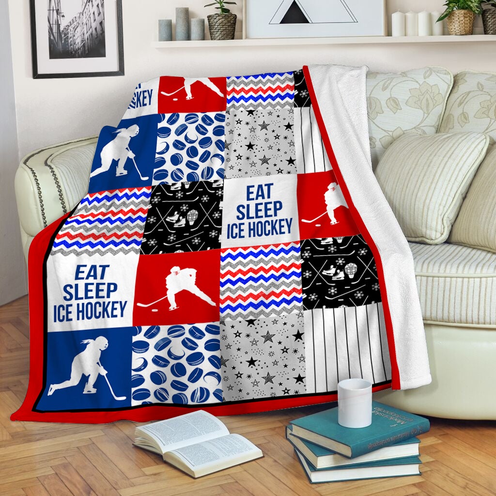 Ice Hockey Shape Pattern Red Blue Blanket Gift For Hockey Lovers Birthday Gift Home Decor Bedding Couch Sofa Soft And Comfy Cozy 1640848112909.jpg