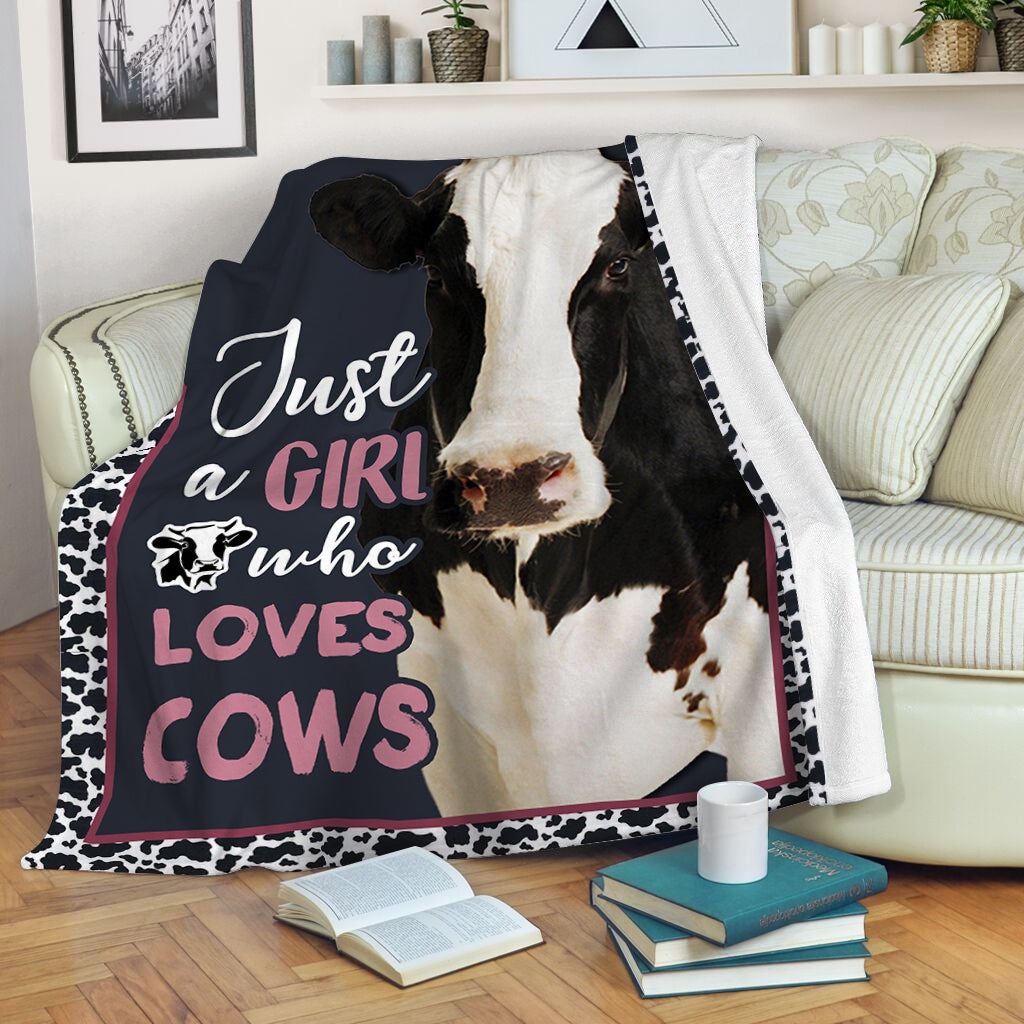 Dairy Cattle Just A Girl Who Loves Cows Blanket Gift For Cow Lovers Birthday Gift Home Decor Bedding Couch Sofa Soft And Comfy Cozy 1640851362682.jpg