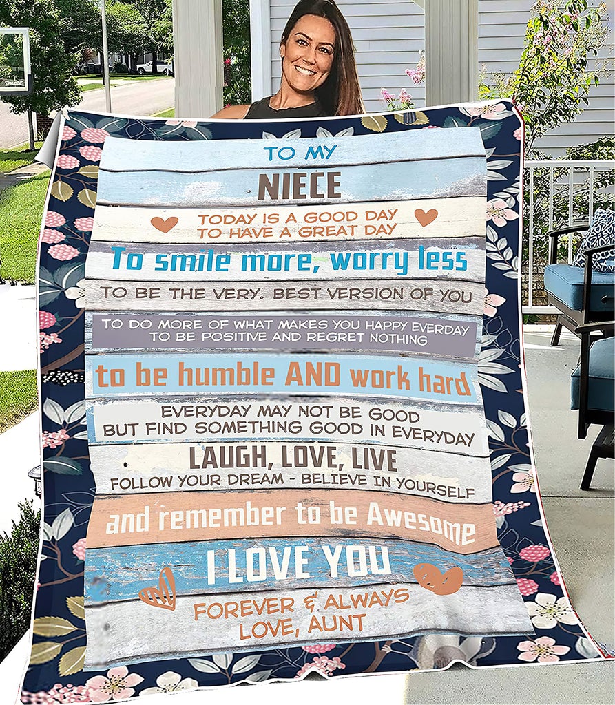 To My Niece Today Is A Good Day I Love You Forever And Always Blanket Gift For Niece From Aunt Birthday Gift Home Decor Bedding Couch Sofa Soft And Comfy Cozy 1640858253825.jpg