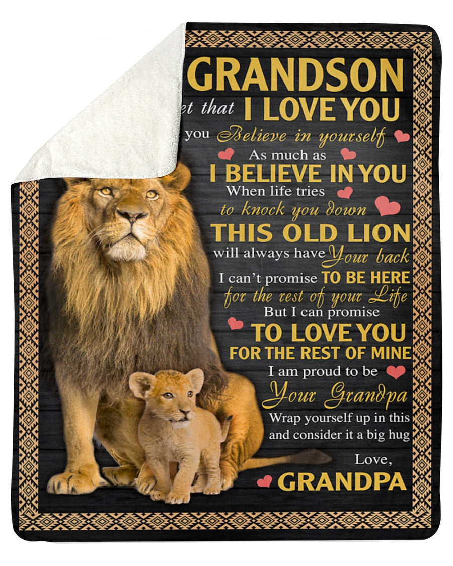 To My Grandson Never Forget That I Love You I Hope You Believe In Yourself Blanket Gift For Grandson Birthday Gift Bedding Couch Sofa Soft And Comfy Cozy 1641197605523.jpg