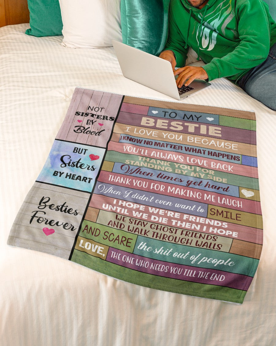 To My Bestie Thank You For Making Me Laugh Blanket Gift For Bestie Friend Birthday Gift Home Decor Bedding Couch Sofa Soft and Comfy Cozy 1641202915794.jpg