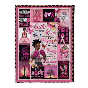 Breast Cancer Awareness Blanket, Black Woman, Faith Love Hope Family 1641281146396.png