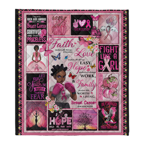 Breast Cancer Awareness Blanket, Black Woman, Faith Love Hope Family 1641281156337.png