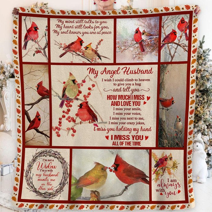 My Angel Husband I Wish I Could Climb To Heaven Blanket Gift For Husband Memorial Gift Birthday Gift Bedding Couch Sofa Soft And Comfy Cozy 1641282610515.jpg