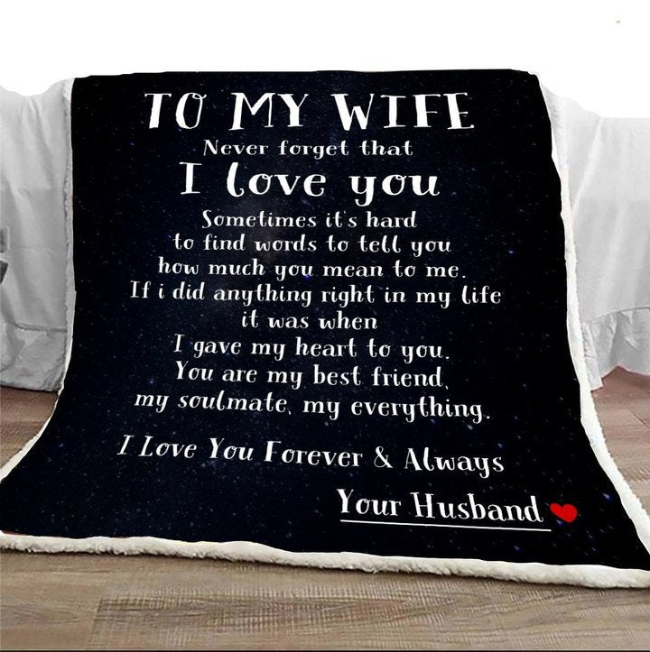 To My Wife Personalized Fleece Blankets With Names-birthday Valentine Gifts For Your Wife-i Gave My Heart To You You Are My Best Friend My Soulmate My Everything 1641282908859.jpg