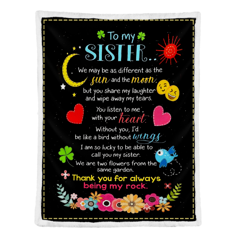 Gift For Sister Blanket, To My Sister Thank You For Always Being My Rock 1641283208506.png