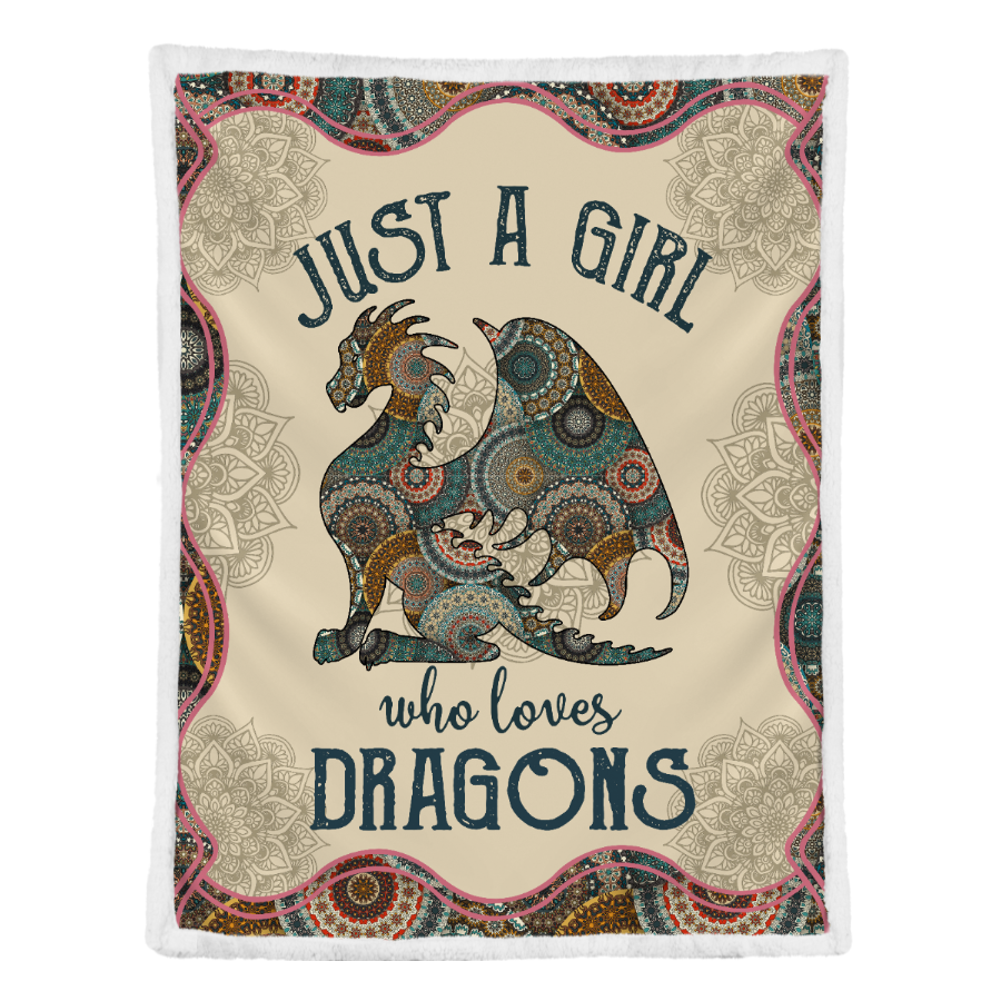 Dragon Blanket, Just A Girl Who Loves Dragons Mandala 1641284436570.png