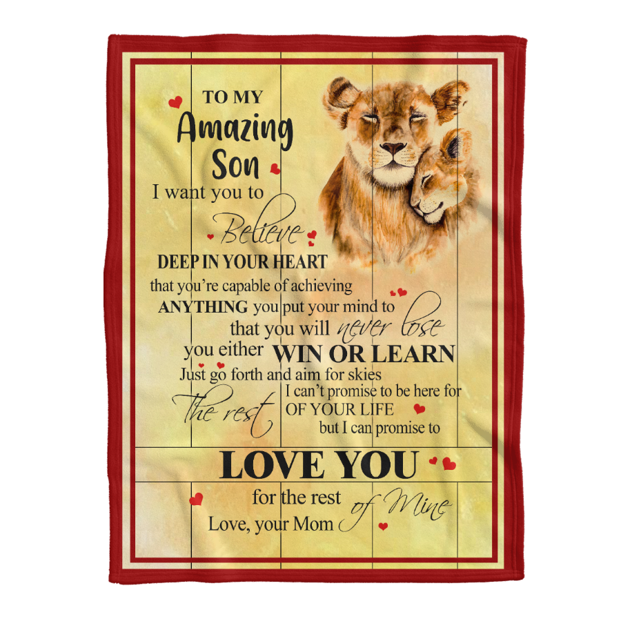 Gift For Son Blanket, To My Amazing Son Lion 1641285221814.png