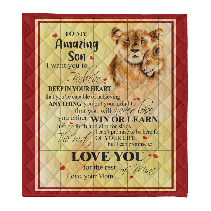 Gift For Son Blanket, To My Amazing Son Lion 1641285229893.png
