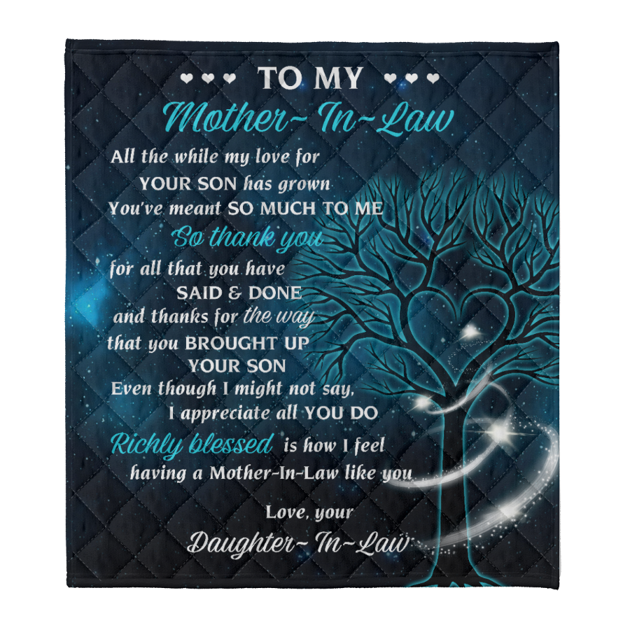 Gift For Mother Blanket, To My Mother In Law All The While My Love For Your Son 1641287049258.png