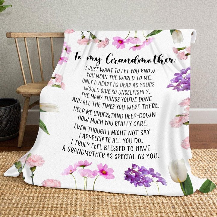 To My Grandma I Just Want To You Know You Mean The World To Me Blanket Gift For Grandma Birthday Gift Home Decor Bedding Couch Sofa Soft And Comfy Cozy 1641287183568.jpg