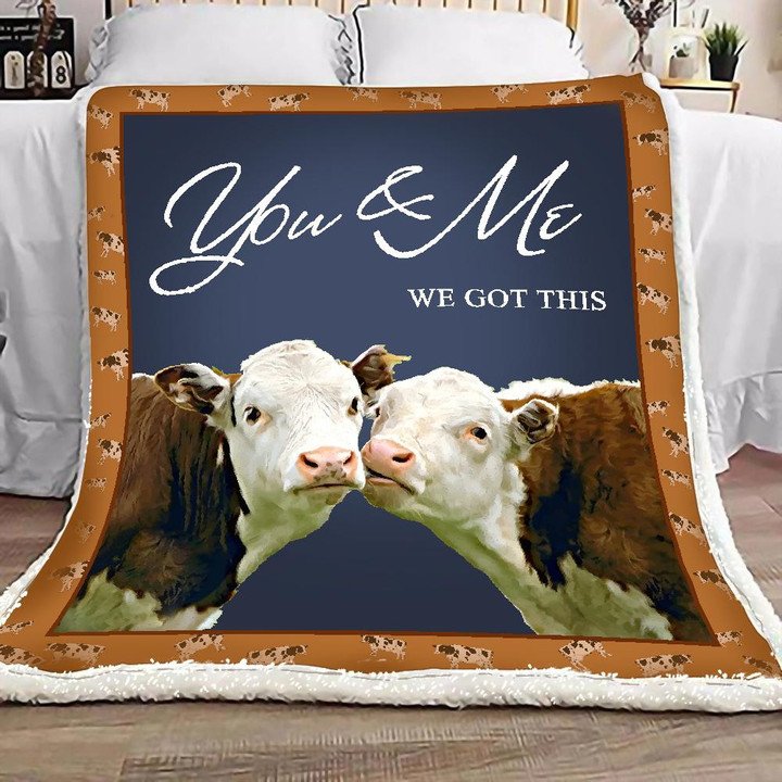 You And Me We Got This - Cow Blanket Gift For Couple Wife Husband Birthday Gift Home Decor Bedding Couch Sofa Soft And Comfy Cozy 1641287292471.jpg