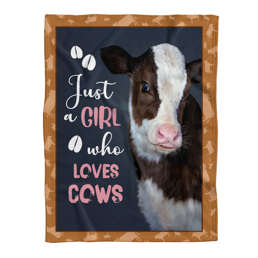 Animal Blanket, Just A Girl Who Loves Cows 1641287501882.png