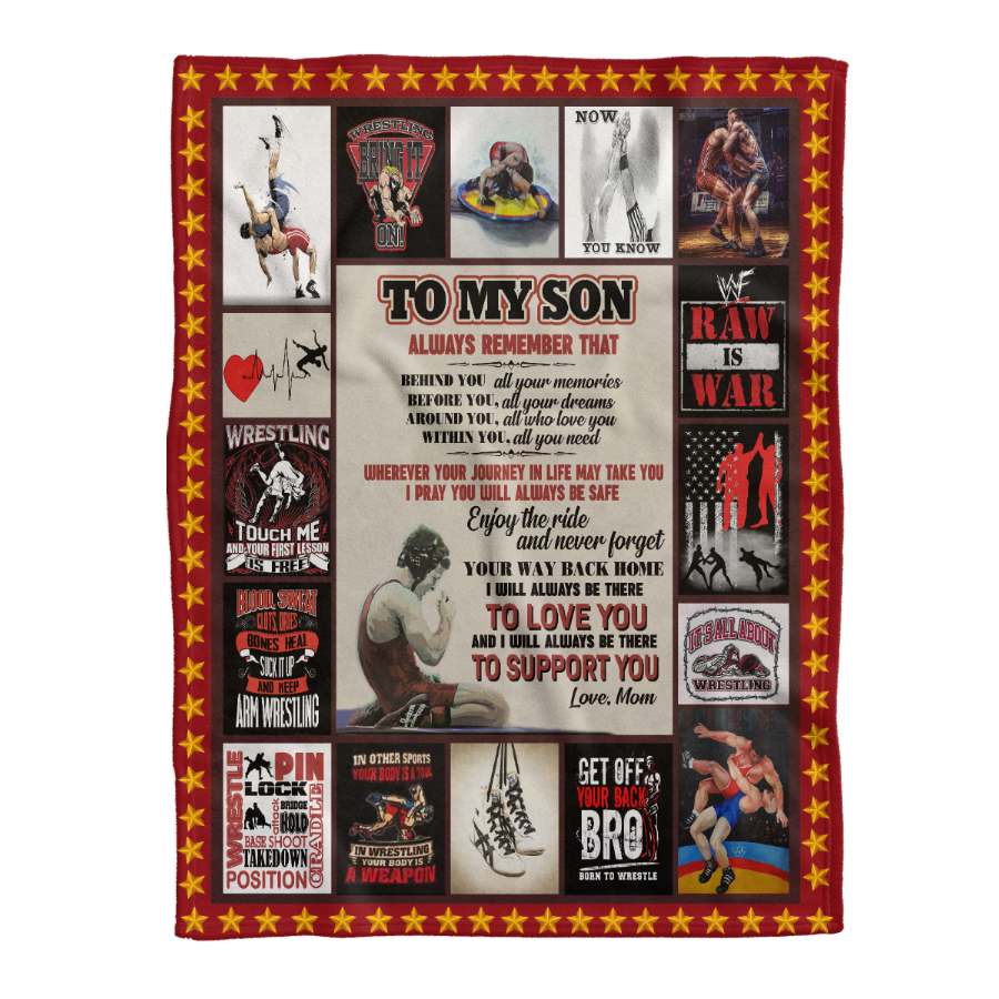 Gift For Son Blanket, To My Son Wrestling I Will Always Be There To Support You - Love From Mom 1641291332640.png