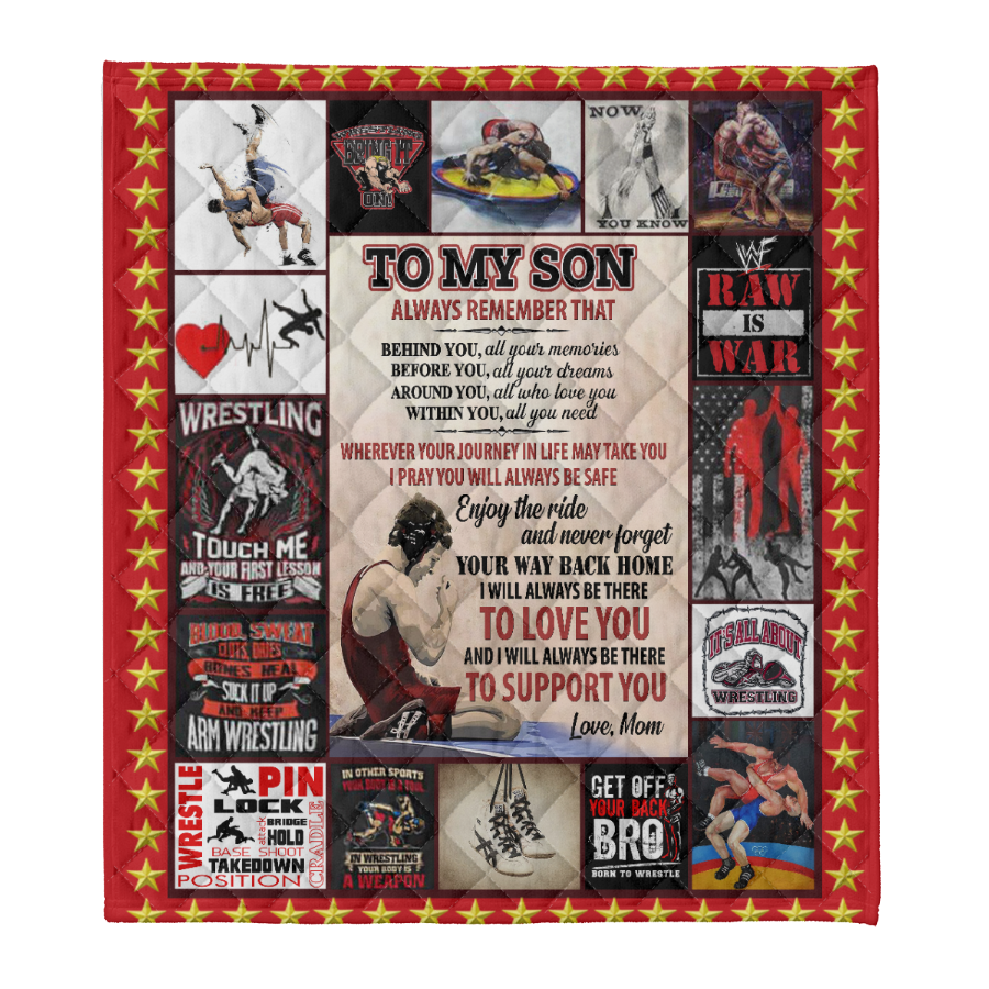 Gift For Son Blanket, To My Son Wrestling I Will Always Be There To Support You - Love From Mom 1641291339883.png