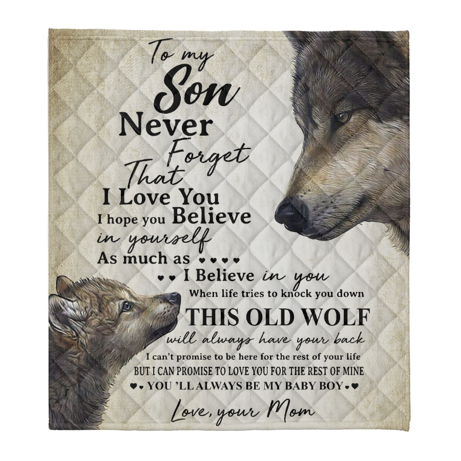 GIft For Son Blanket, Wolf To My Son Never Forget That I Love You 1641350125502.png
