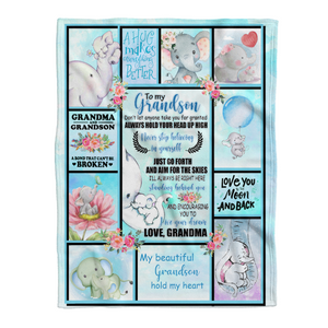 Gift For Grandson, Elephant To My Grandson Never Stop Believing In Yourself - Love From Grandma 1641351000630.png