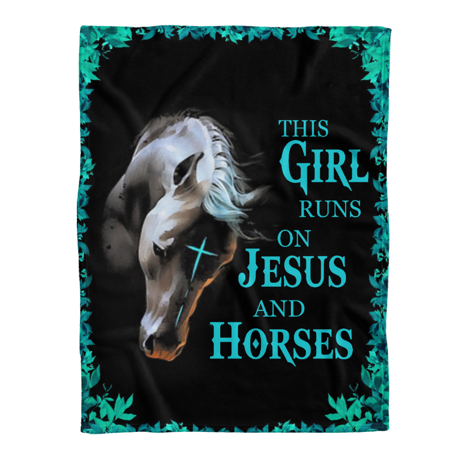 Horse Lover Blanket, Horse - This Girl Runs 1641352122097.png